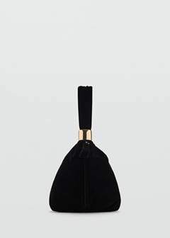 Velvet handbag with metallic detail — Black 5