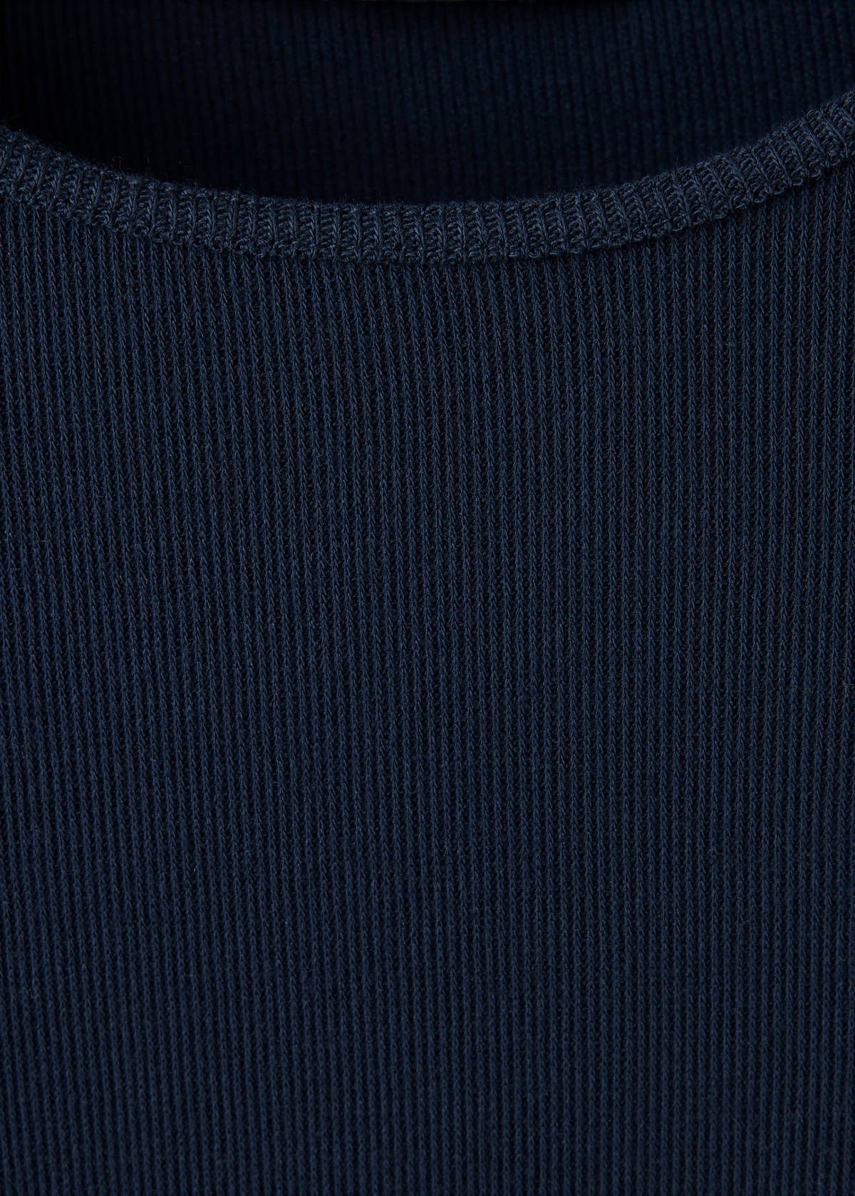 Fitted ribbed T-shirt — Navy