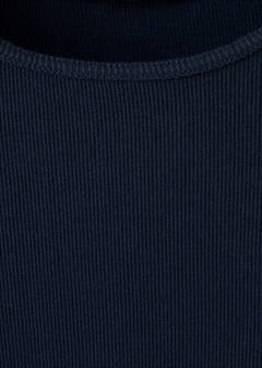 Fitted ribbed T-shirt — Navy 8