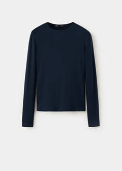 Fitted ribbed T-shirt — Navy 7
