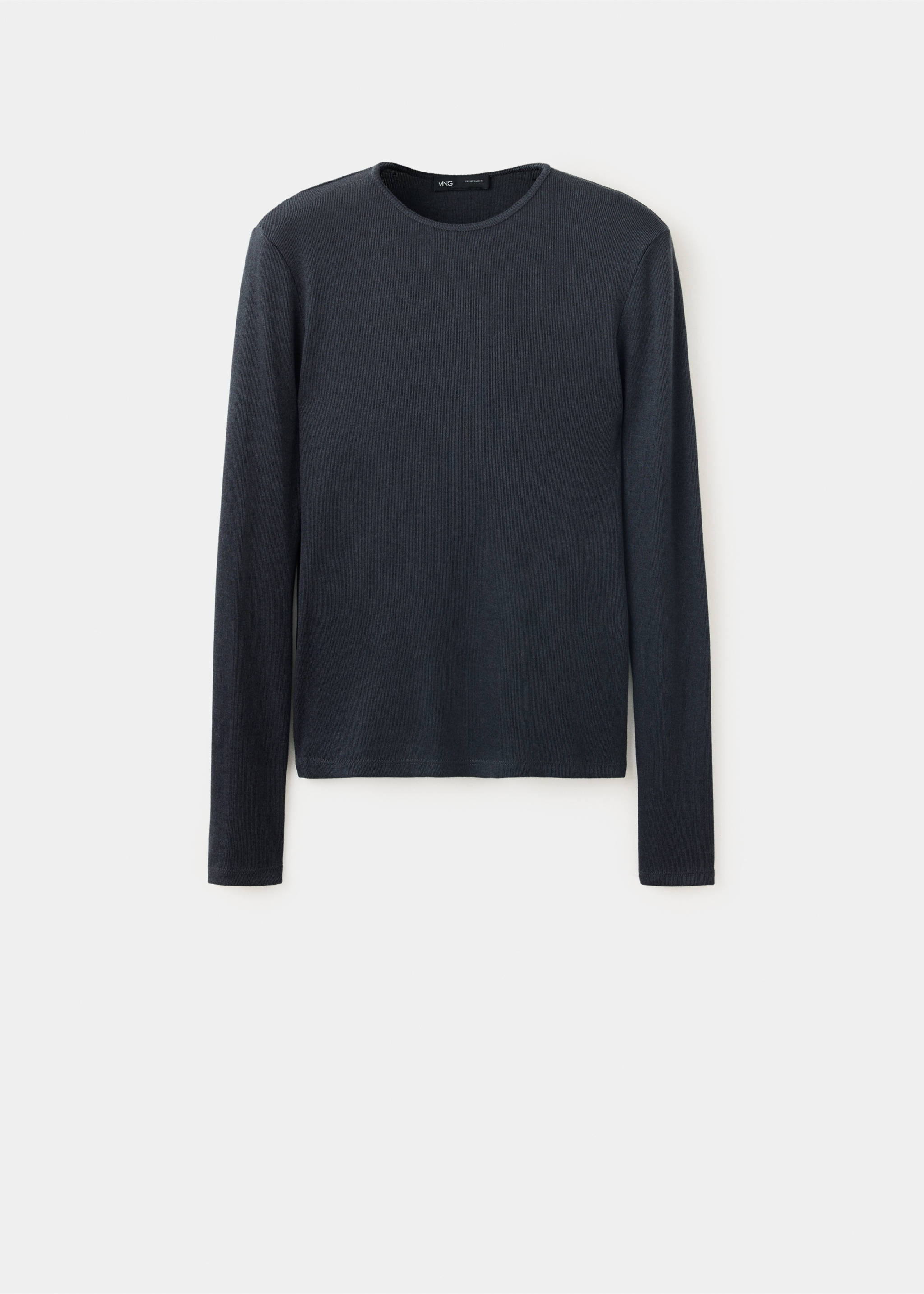Plain fitted T-shirt - Article without model, Charcoal. Ref: 37077806-00.