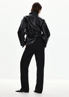 Straight-leg trousers with pressed crease — Black 3