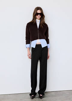 Straight-leg trousers with pressed crease — Black 10
