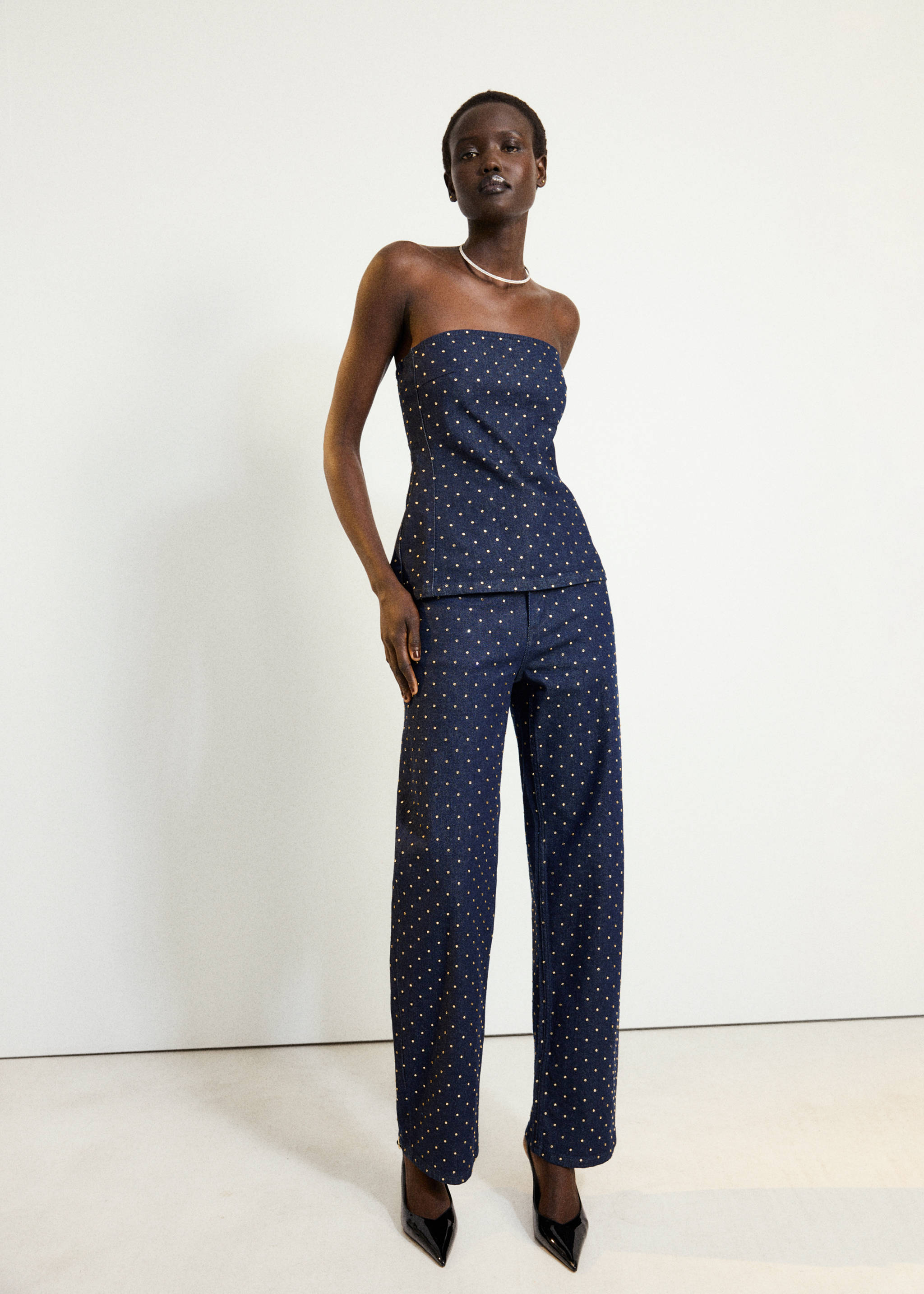Top en jean strass - Plan général