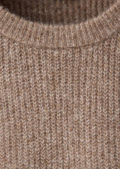 Ruffle knitted sweater — Medium Brown 4