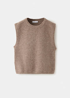 Ruffle knitted sweater — Medium Brown 3