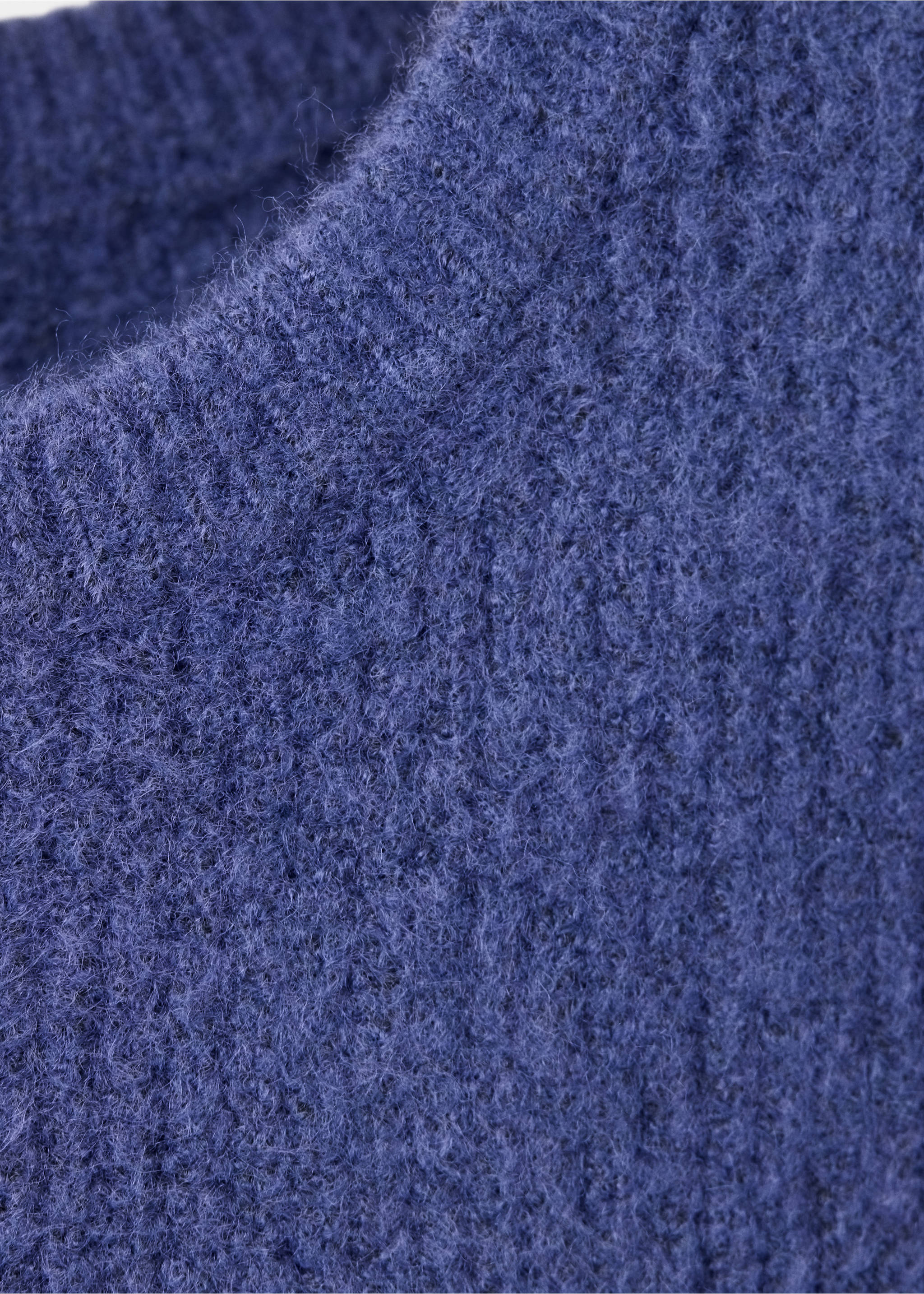 Blue knitted kids vest detail showing fuzzy texture., Indigo Blue. Ref: 37077809-00.