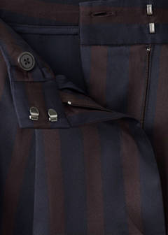 Pleated striped trousers — Navy 7