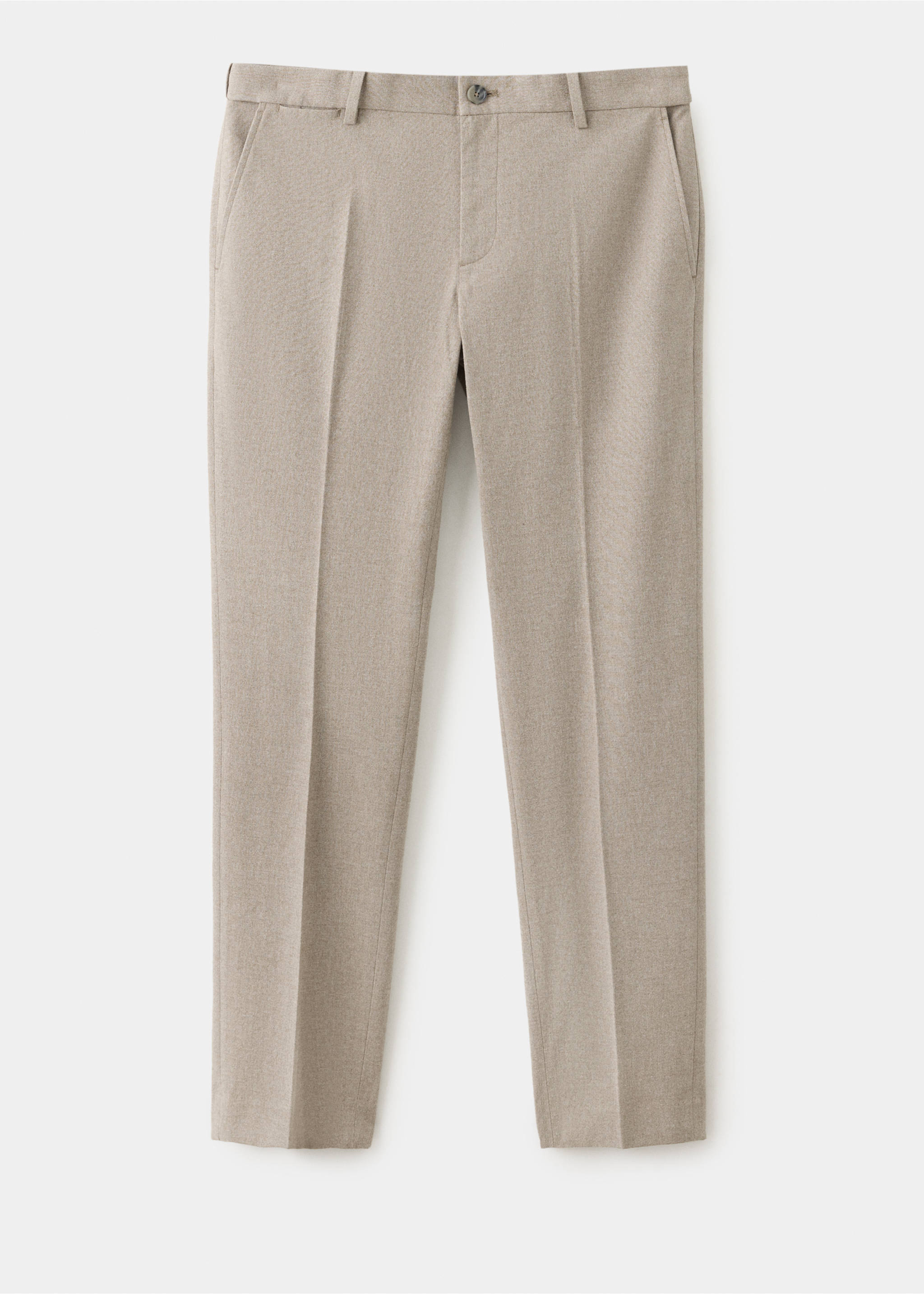 Beige men's trousers with belt loops and pressed creases., Beige. Ref: 37077882-00.