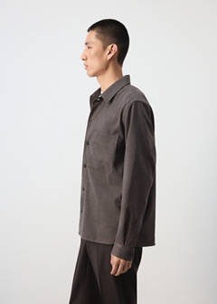 Wool-blend overshirt with pockets — Brown 5