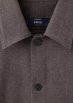 Wool-blend overshirt with pockets — Brown 8