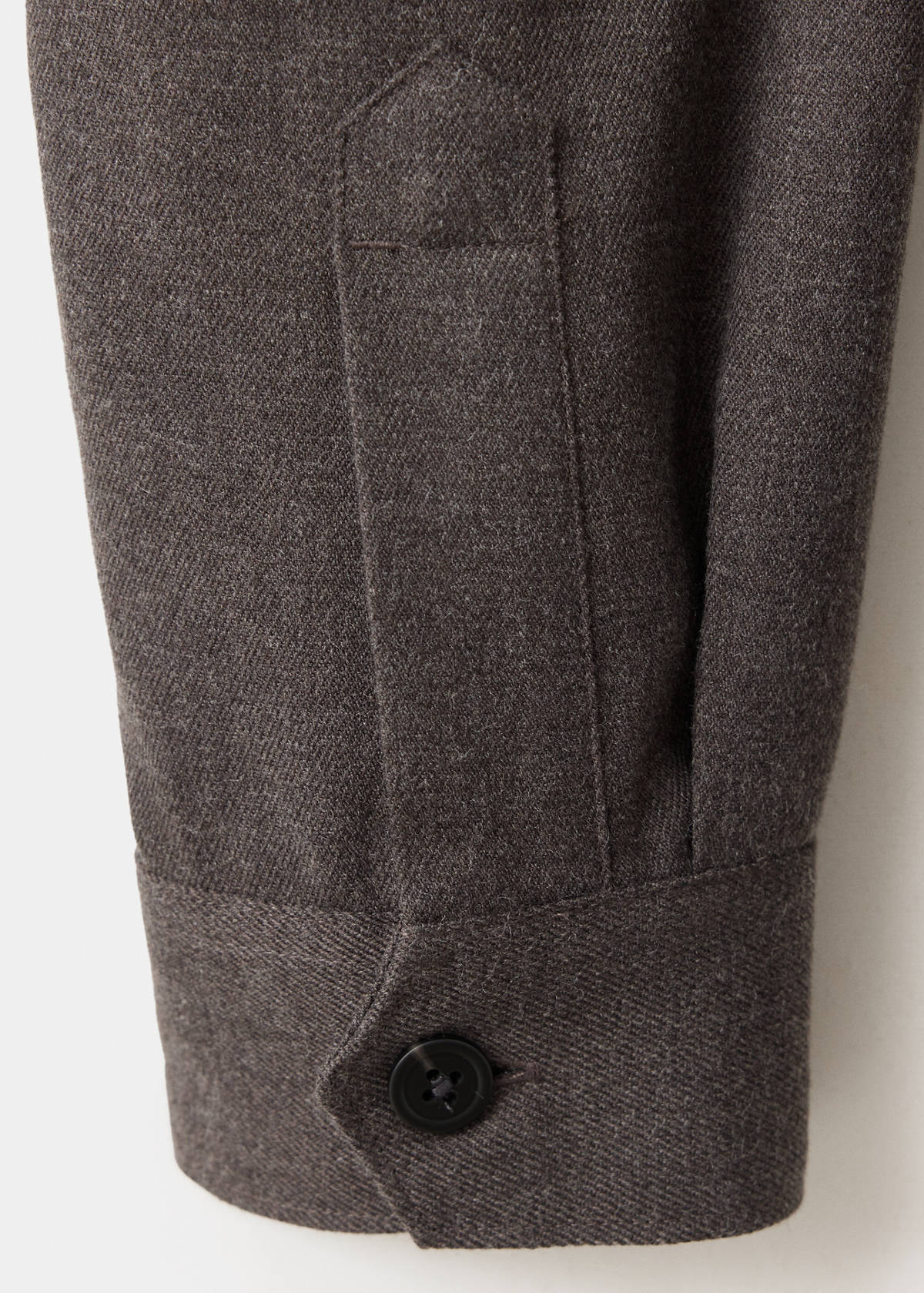 Wool-blend overshirt with pockets — Brown