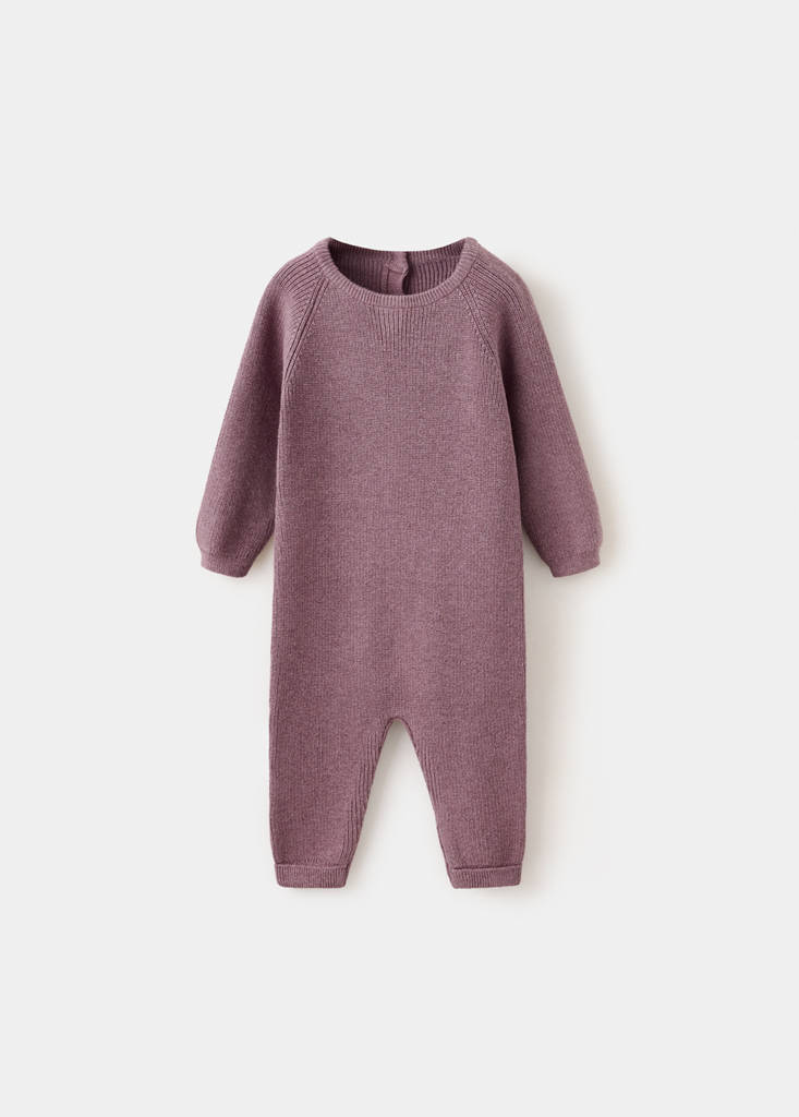 Knitted long jumpsuit — Burgundy