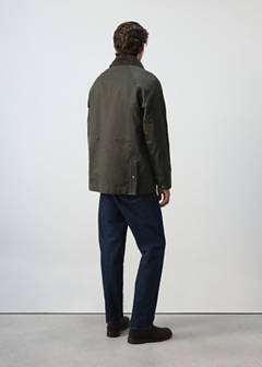 Waxed parka with detachable hood — Dark Green 3