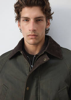 Waxed parka with detachable hood — Dark Green 4