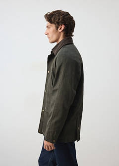 Waxed parka with detachable hood — Dark Green 5