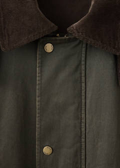Waxed parka with detachable hood — Dark Green 9