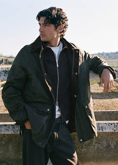Waxed parka with detachable hood — Dark Green 7