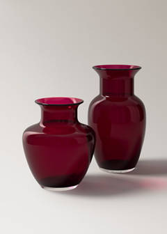 Tall hand-blown glass vase — Red 4