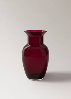 Tall hand-blown glass vase — Red 5