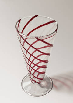 Striped crystal goblet — Red 2