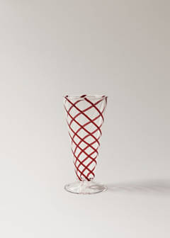 Striped crystal goblet — Red 5