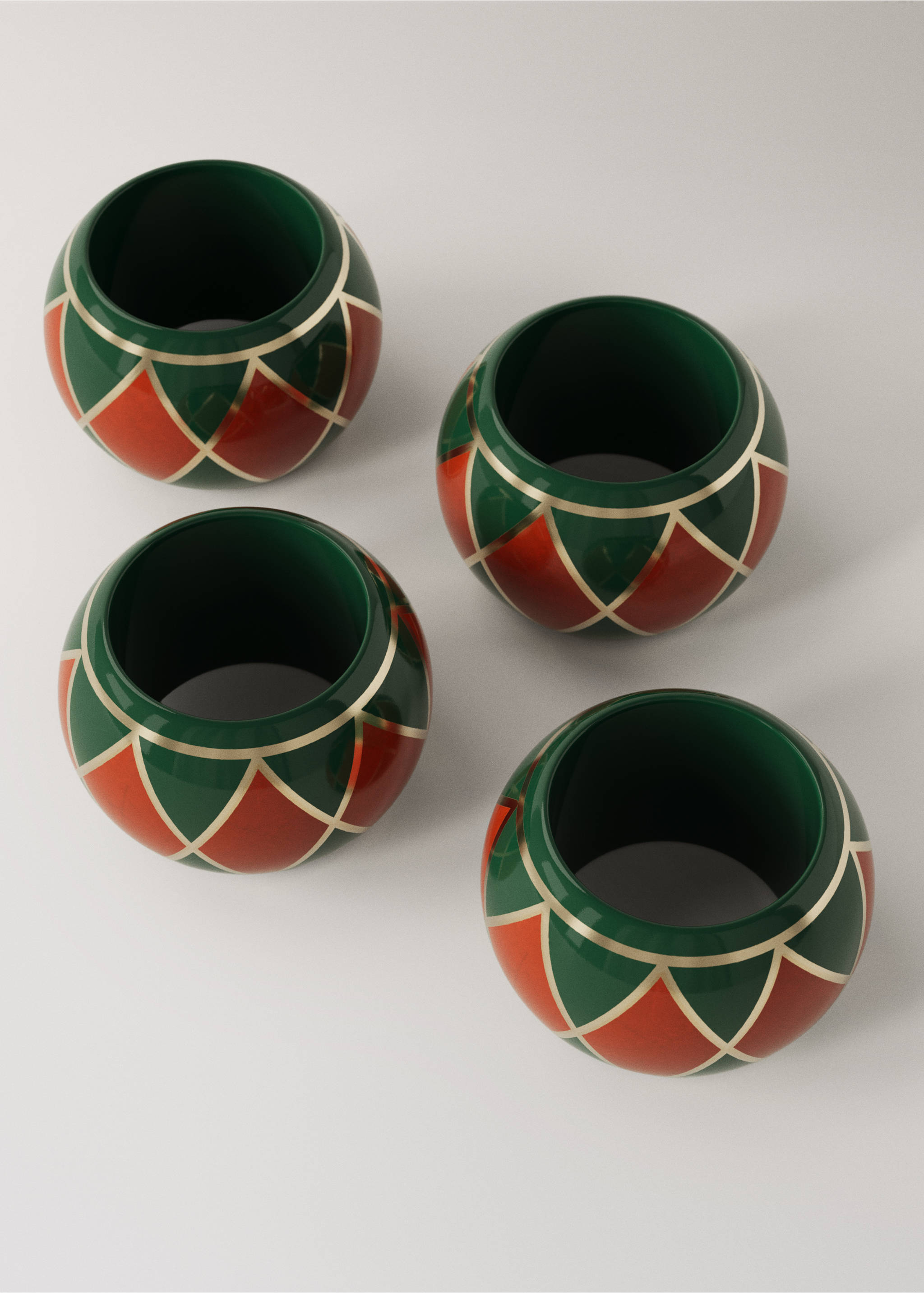 Set van 4 houten servetringen - Detail van het artikel 2, Bosgroen. Ref: 37077893-00.