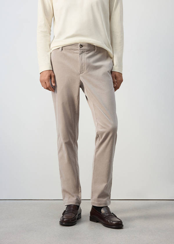 Corduroy slim-fit trousers — Light/Pastel Grey