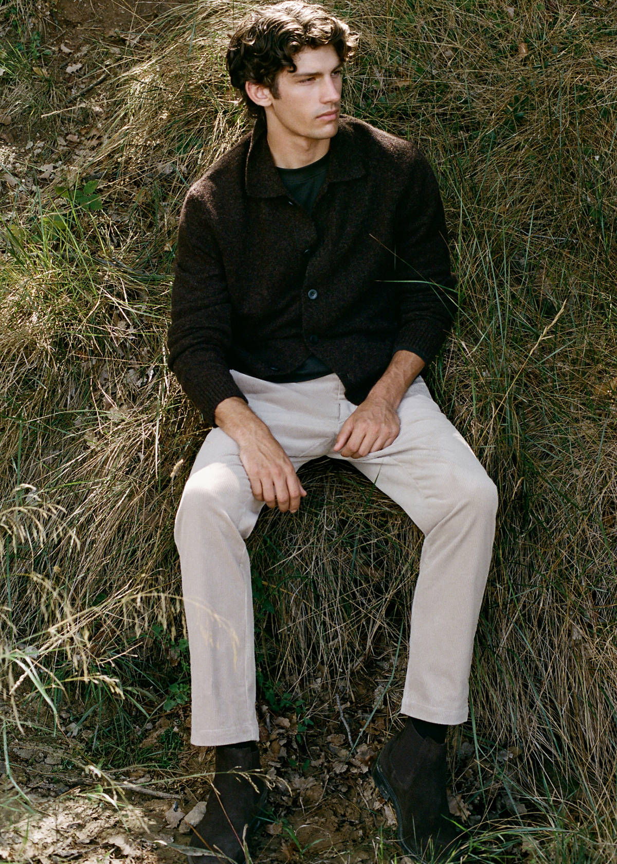 Corduroy slim-fit trousers — Light/Pastel Grey