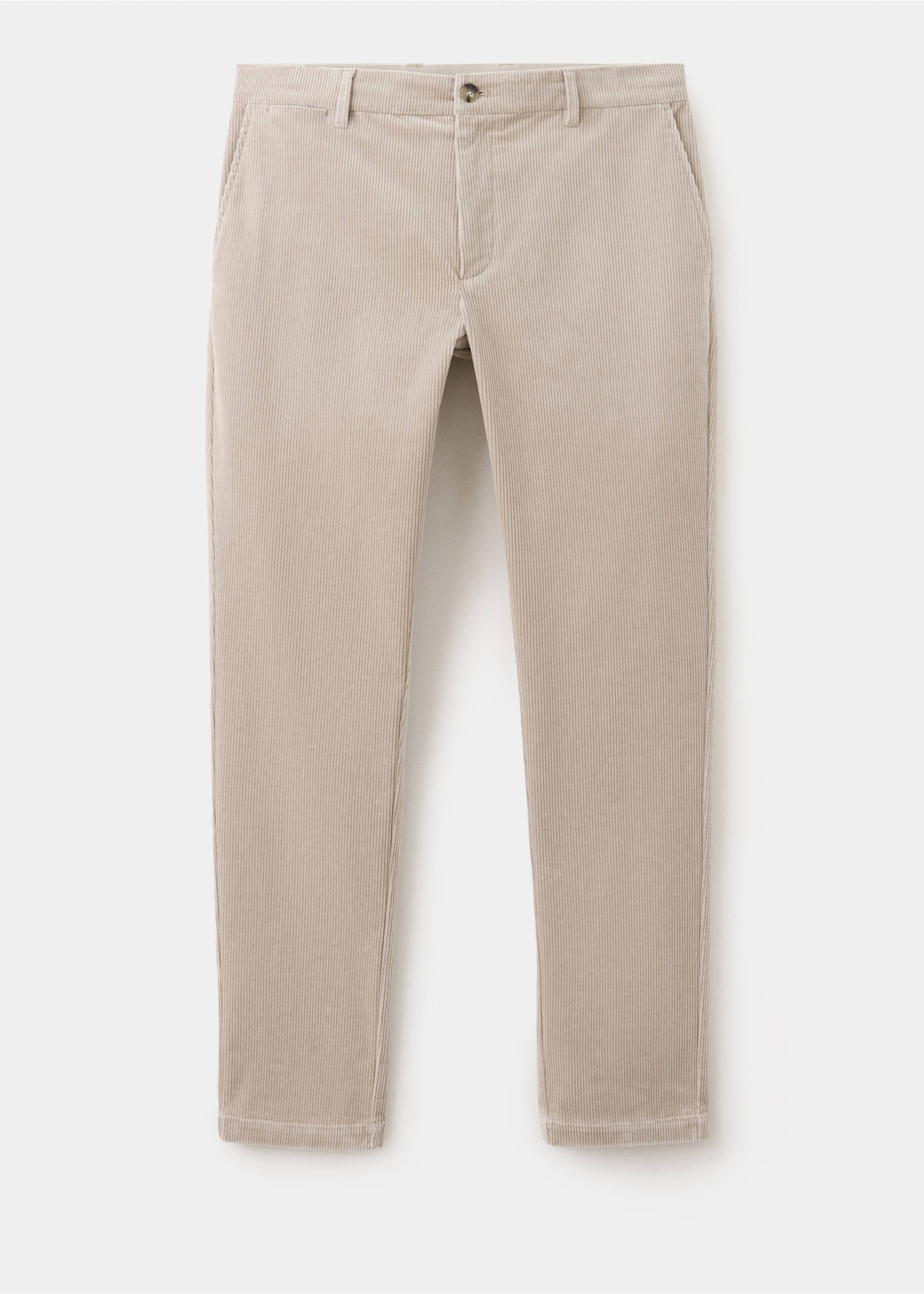100% COTTON SLIM FIT TROUSERS - Article without model, Light/Pastel Grey. Ref: 37077898-00.