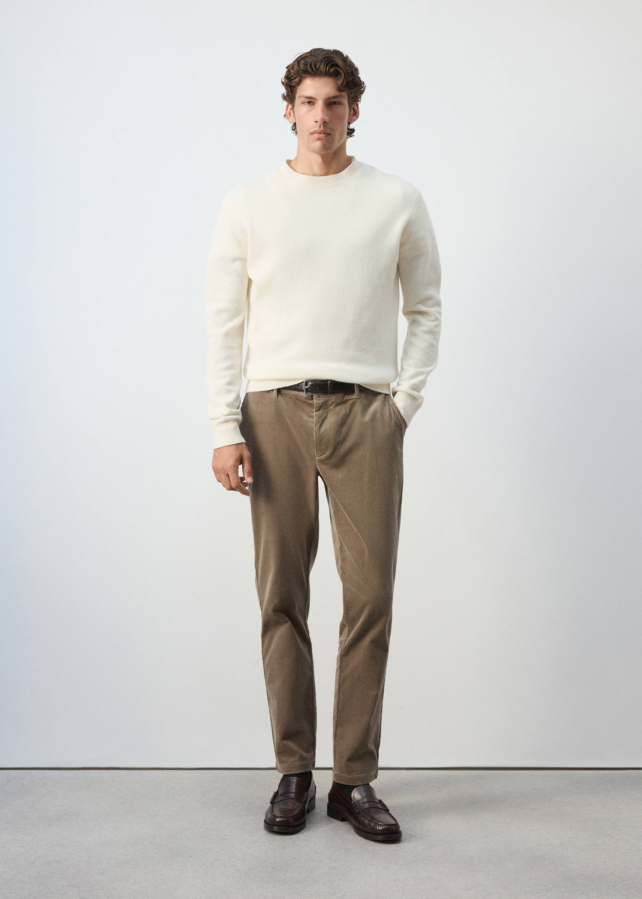 Corduroy slim-fit trousers - General plane