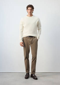 Corduroy slim-fit trousers — Tobacco Brown 2