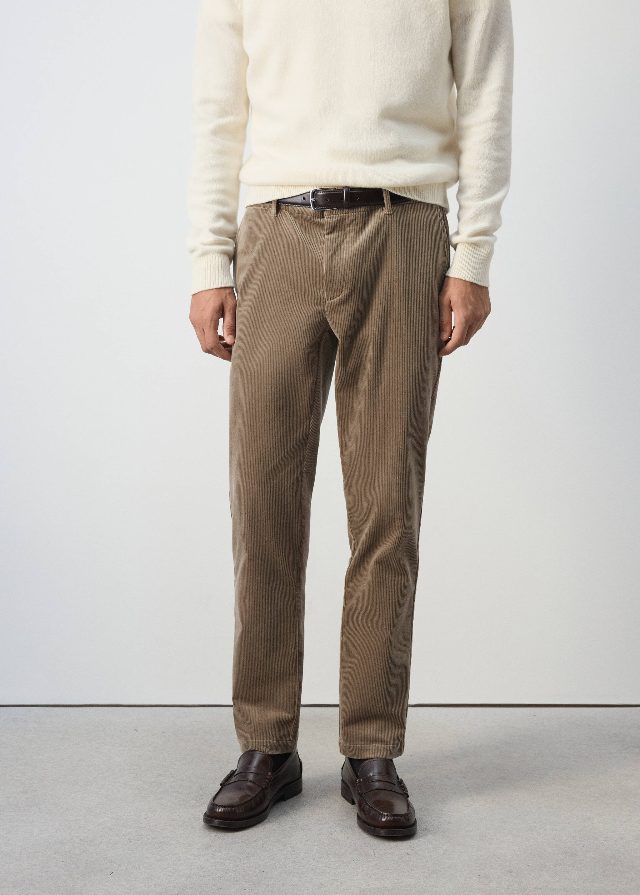 Corduroy slim-fit trousers - Medium plane