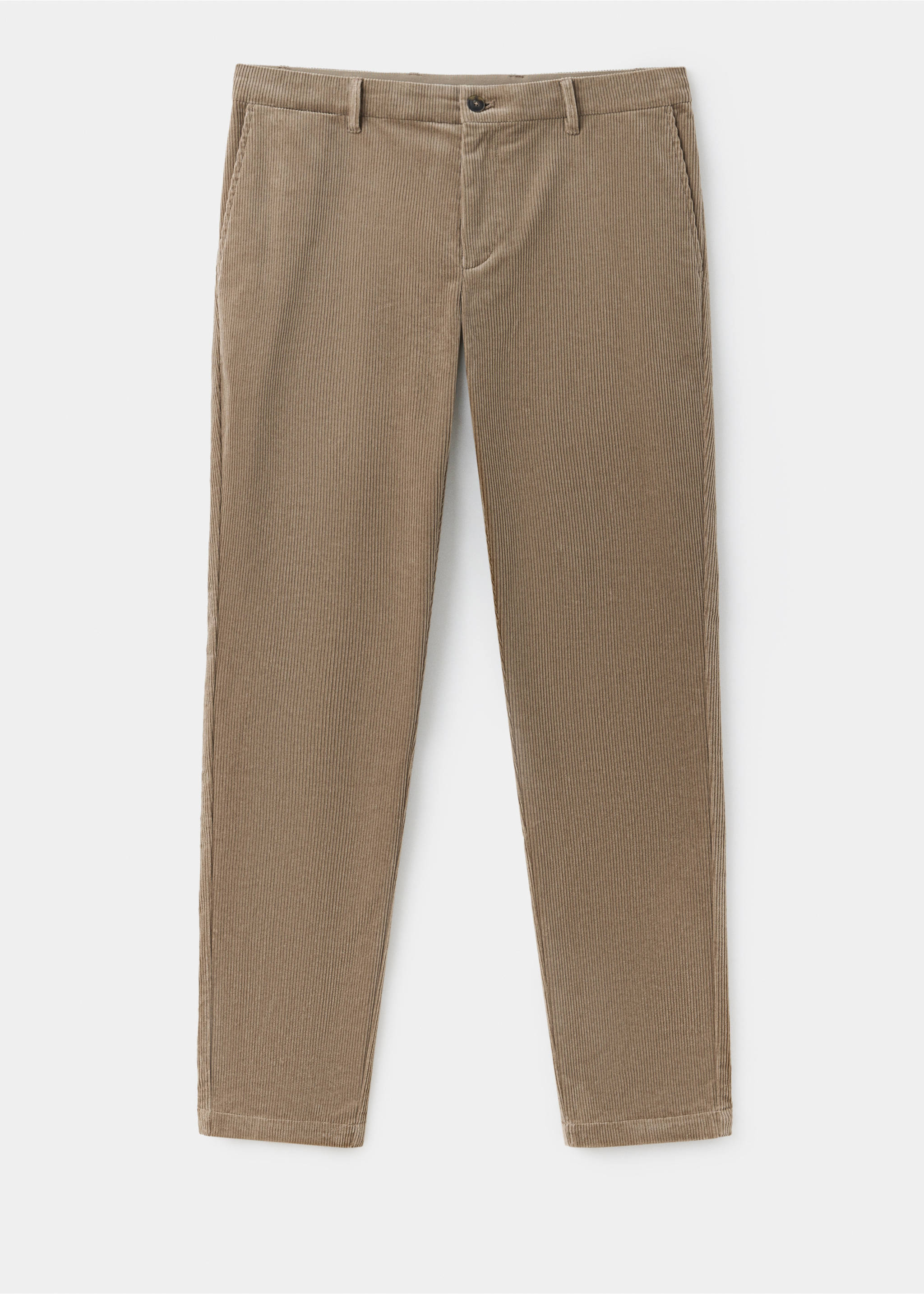 100% COTTON SLIM FIT TROUSERS - Article without model, Tobacco Brown. Ref: 37077898-00.