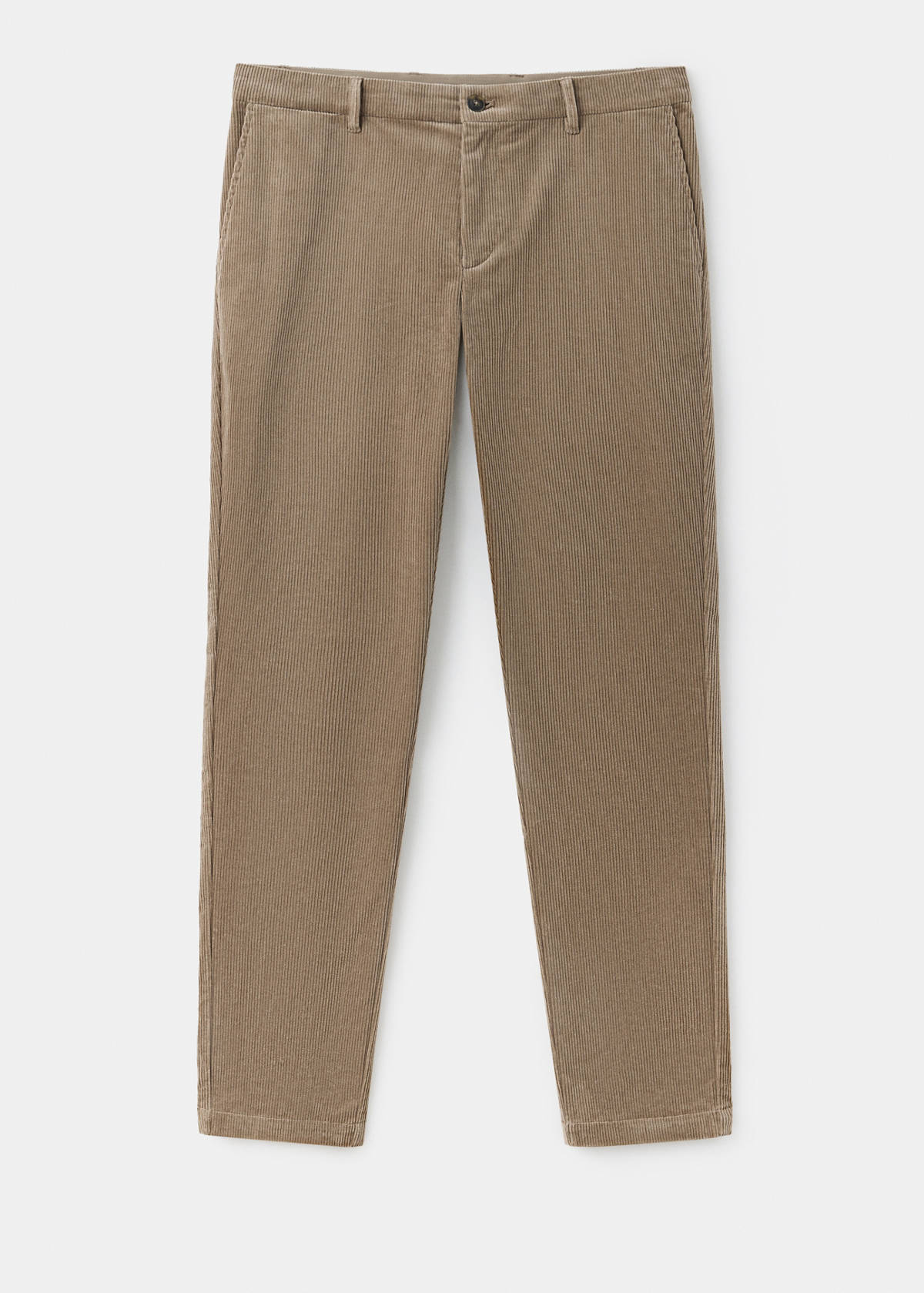 Corduroy slim-fit trousers — Tobacco Brown