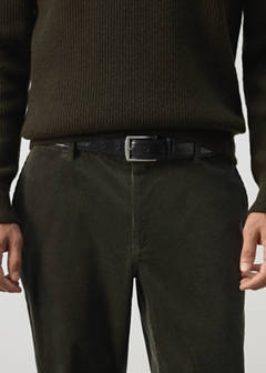 Corduroy slim-fit trousers — Dark Green 4