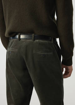 Corduroy slim-fit trousers — Dark Green 6