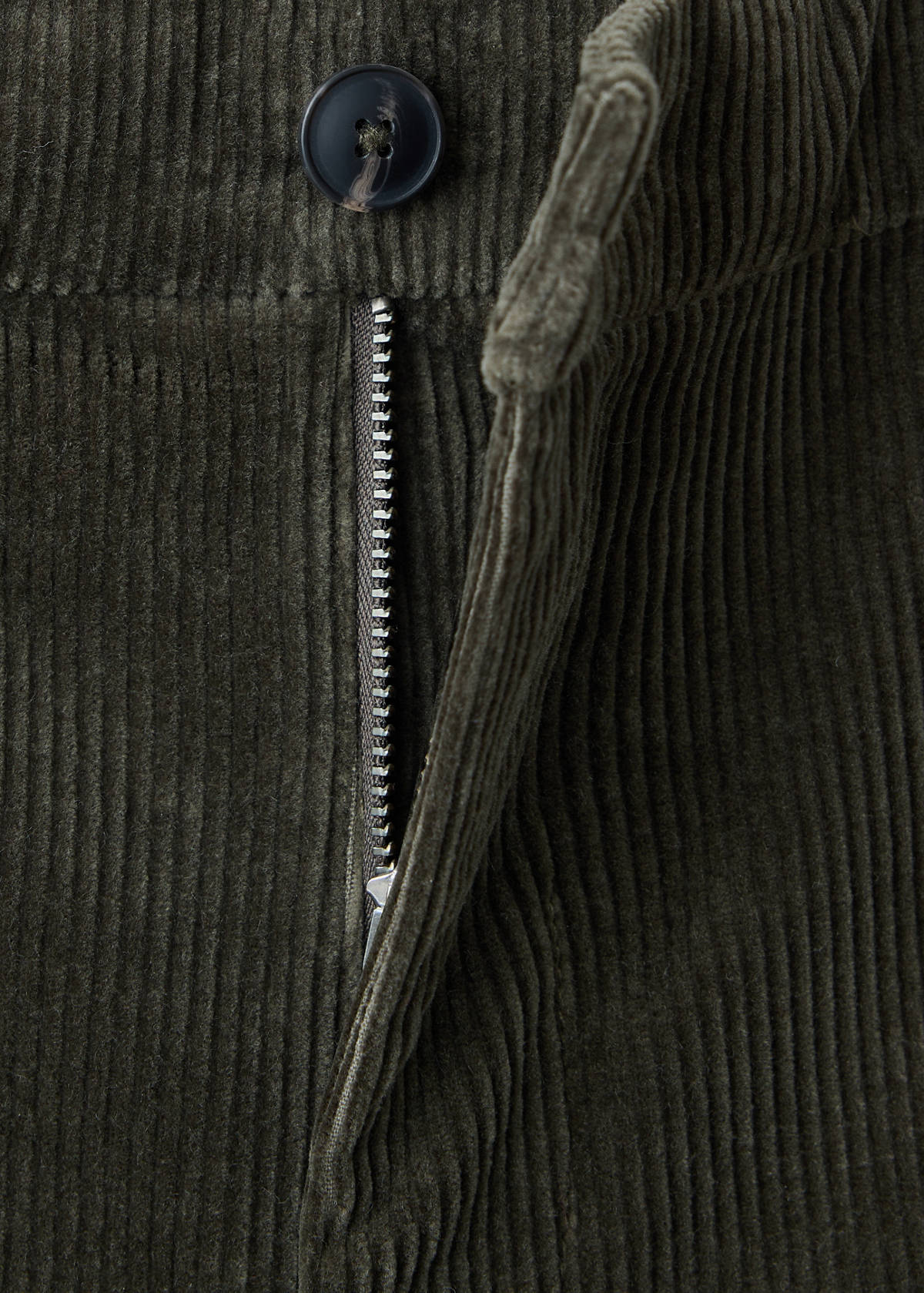 Corduroy slim-fit trousers — Dark Green