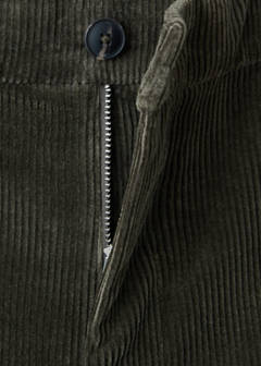 Corduroy slim-fit trousers — Dark Green 8