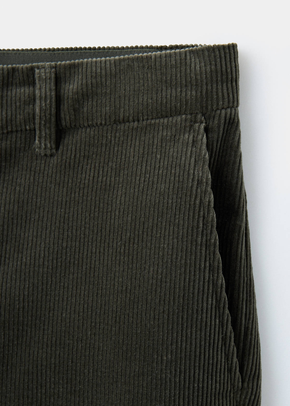 Corduroy slim-fit trousers — Dark Green