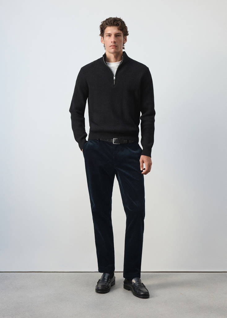 Spodnie sztruksowe slim fit tabaczkowy brąz - Mężczyzna - 46 - MANGO MAN