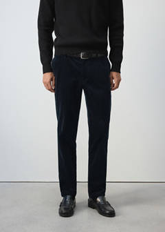 Corduroy slim-fit trousers — Navy 1