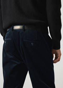 Corduroy slim-fit trousers — Navy 6
