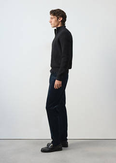 Corduroy slim-fit trousers — Navy 5