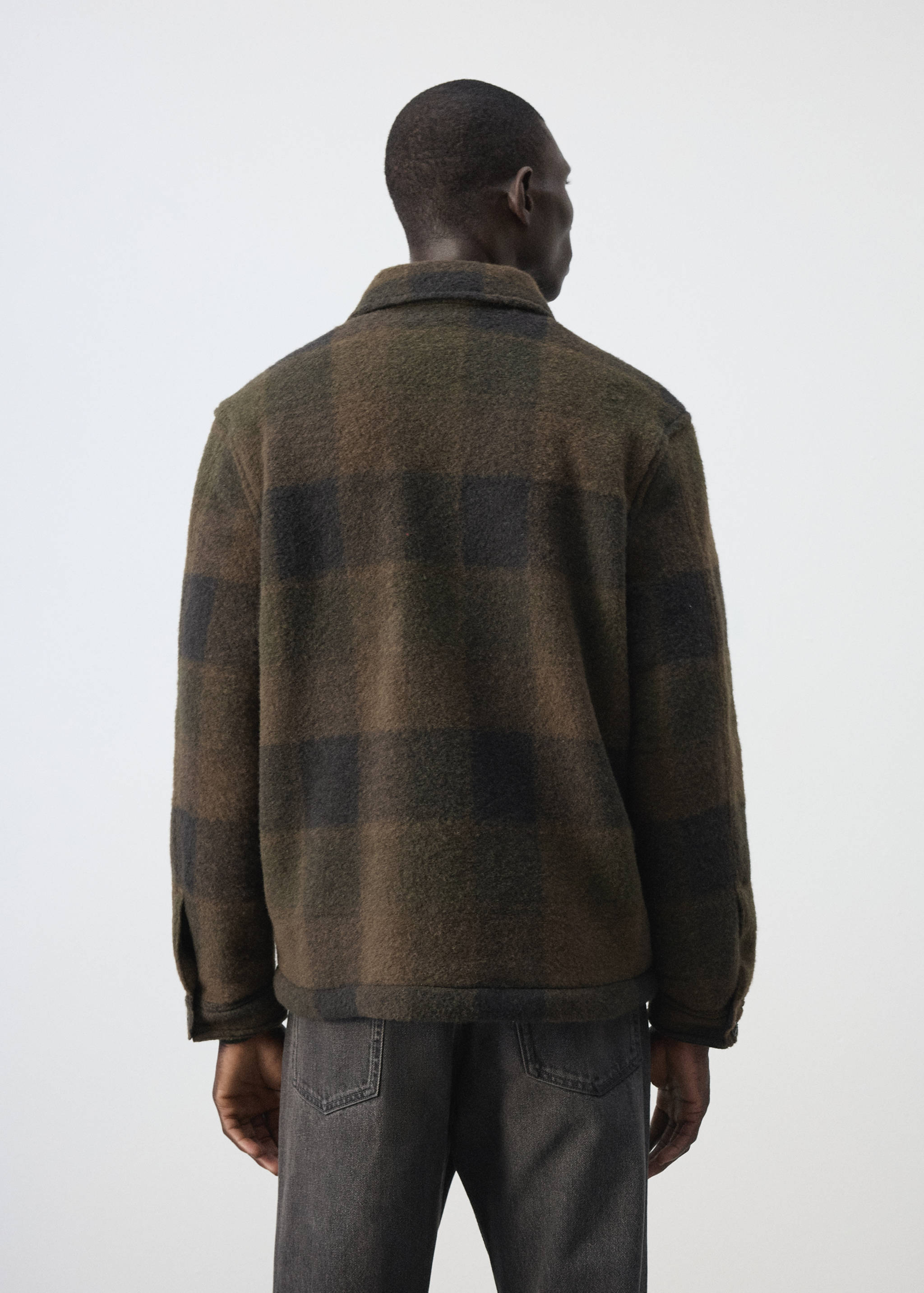Check wool-blend overshirt - Reverse of the article