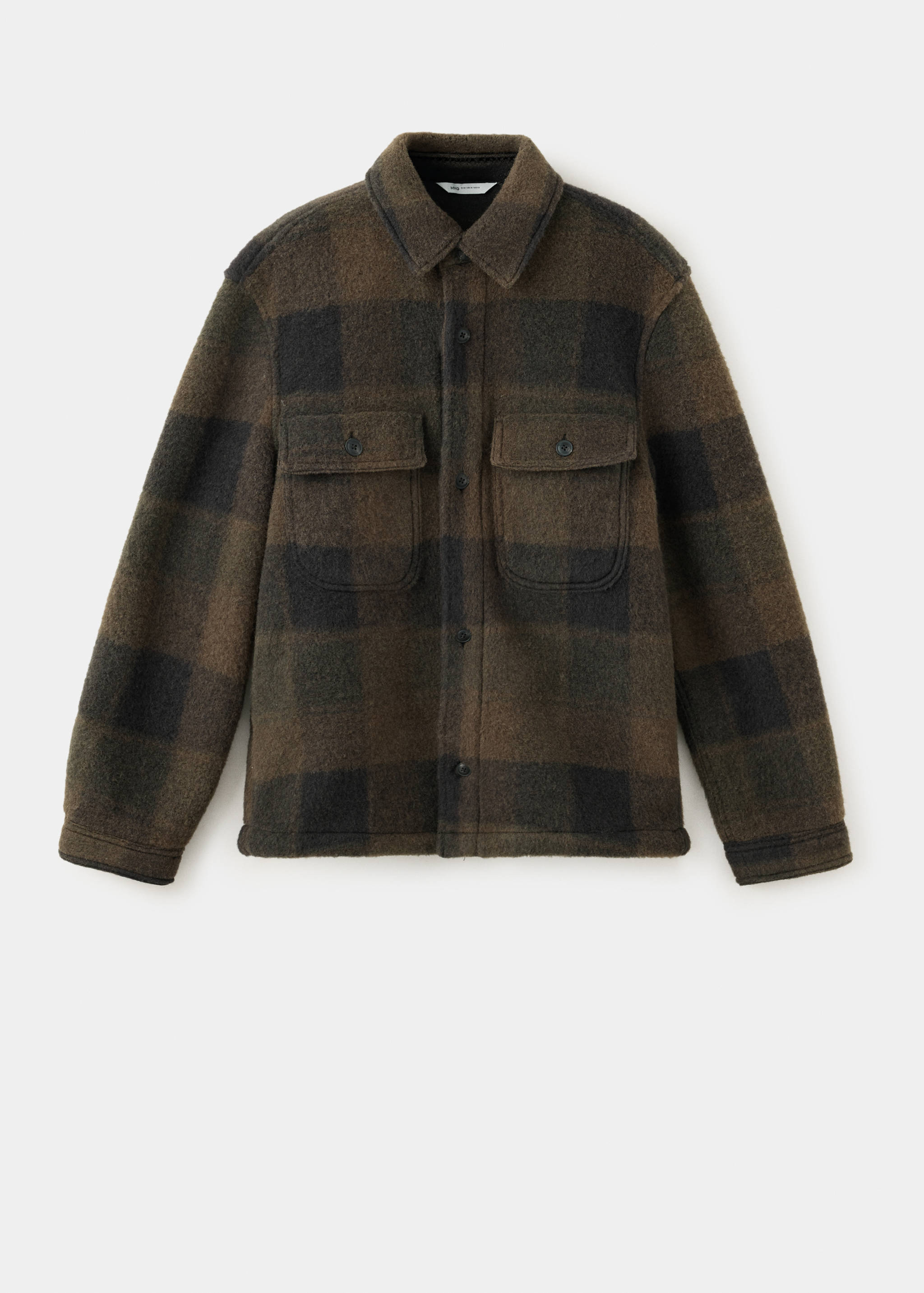 Sobrecamisa de mistura de lã aos quadrados - Artigo sem modelo