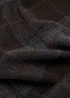 Checked scarf with fringed edges — Khaki 2