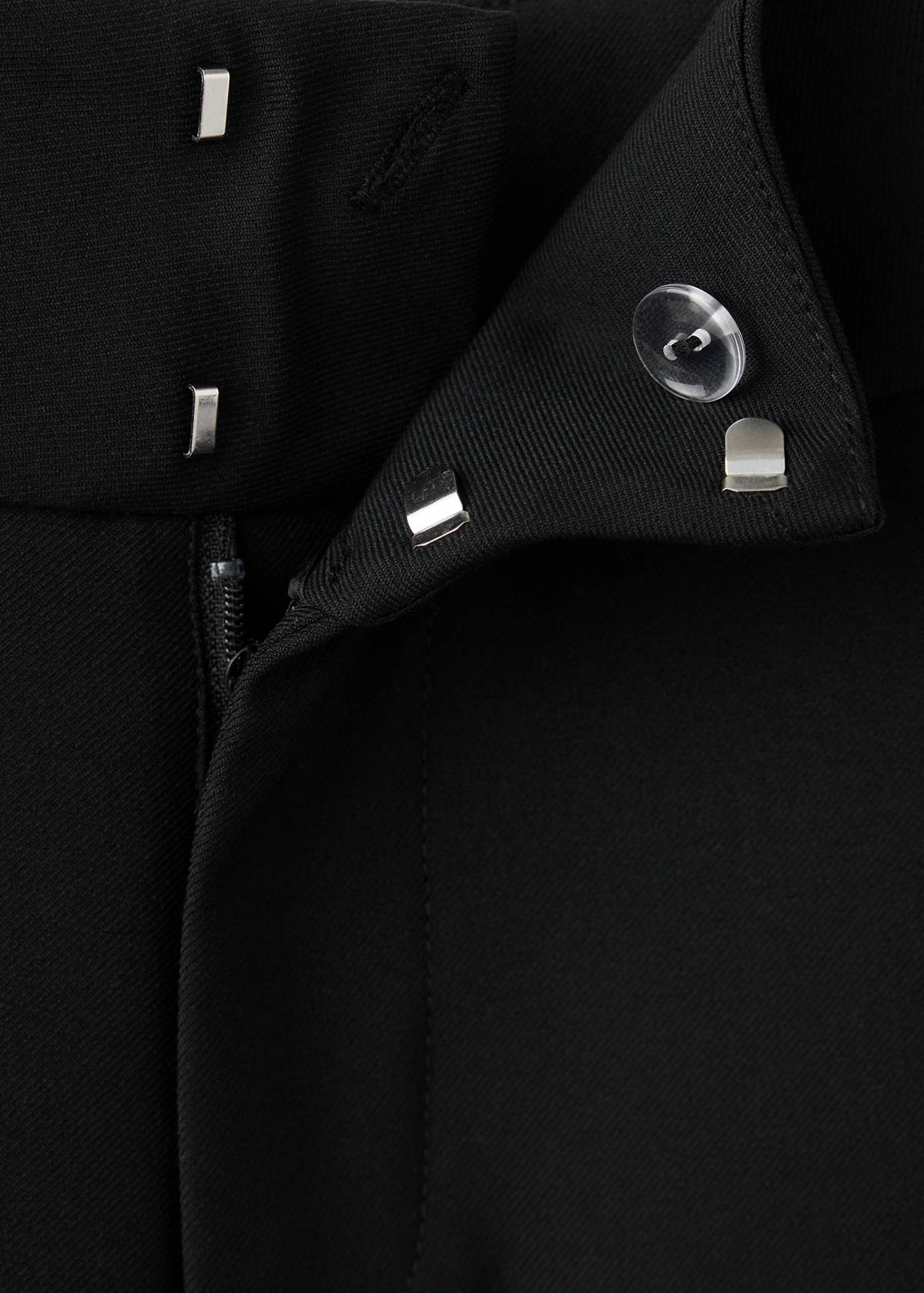Straight mid-rise trousers — Black