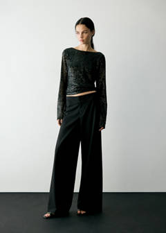 Straight mid-rise trousers — Black 8