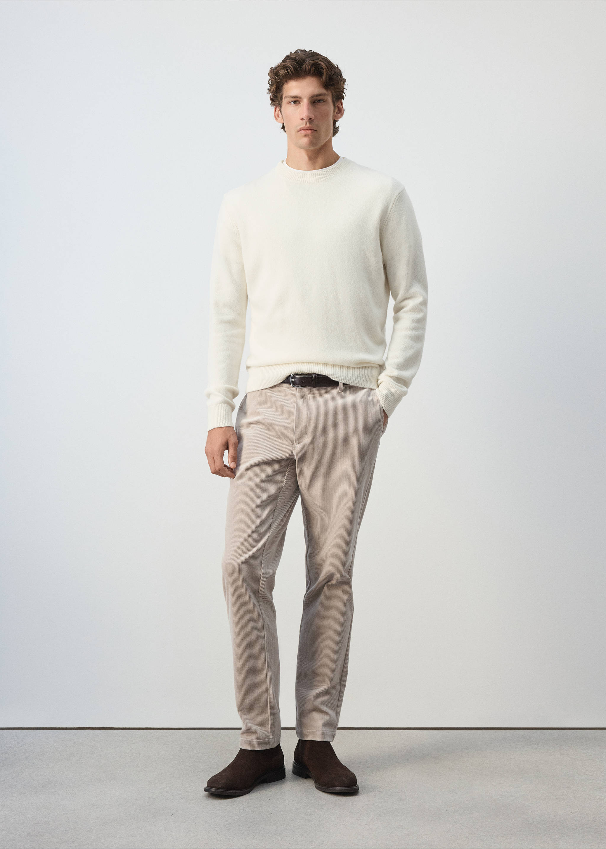 Knitted wool blend sweater - General plane, Off White. Ref: 37077908-00.
